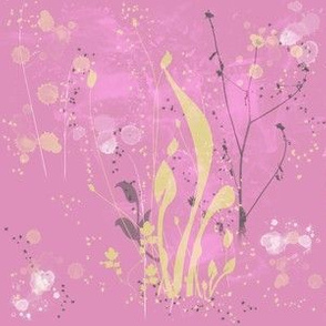 Pink and Yellow Spring Watercolor