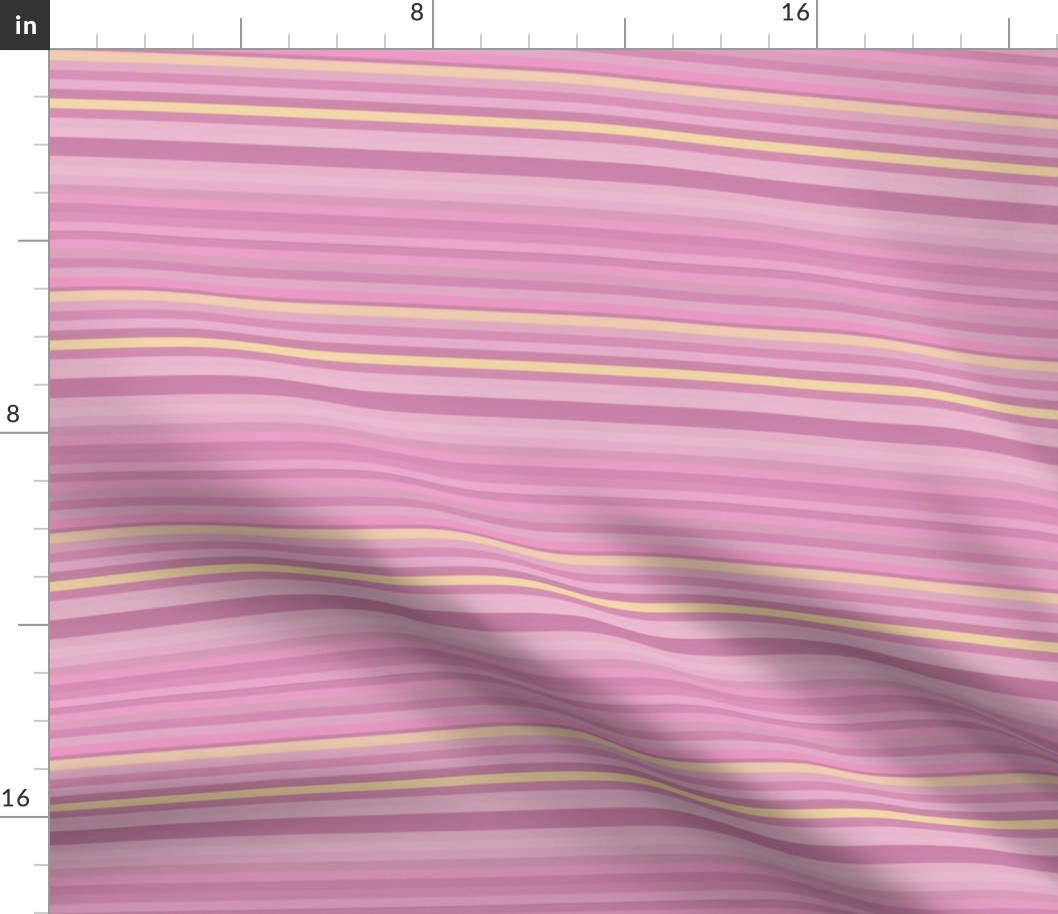 Pink and Yellow Narrow Horizontal Stripe