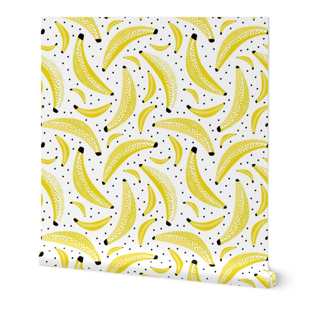 Cool polka dots banana fruit summer design for kids yellow