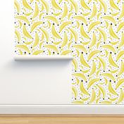 Cool polka dots banana fruit summer design for kids yellow