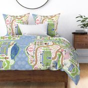 Jane Austen's Countryside playmat blanket map Pride and Prejudice 54 x 36 inches