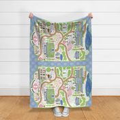Jane Austen's Countryside playmat blanket map Pride and Prejudice 54 x 36 inches