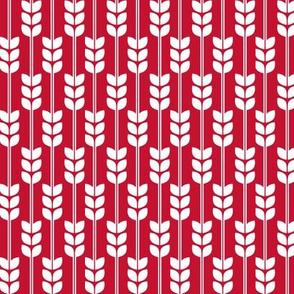 Wheat - White on Red, Small