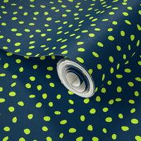 dalmation dots lime on navy