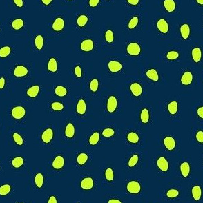dalmation dots lime on navy