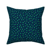 dalmation dots green on navy