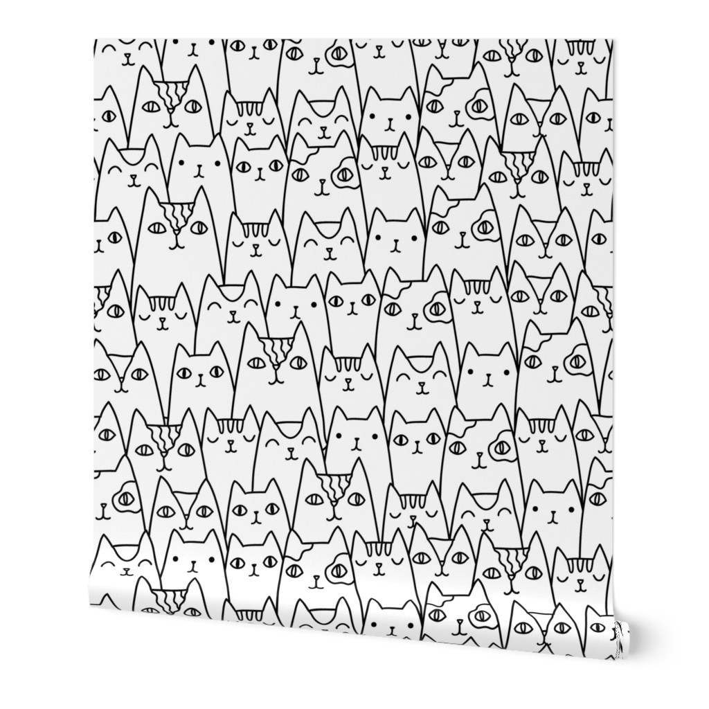 Doodle cats pattern MEDIUM scale