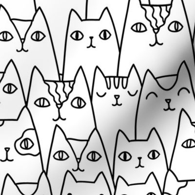 Doodle cats pattern MEDIUM scale