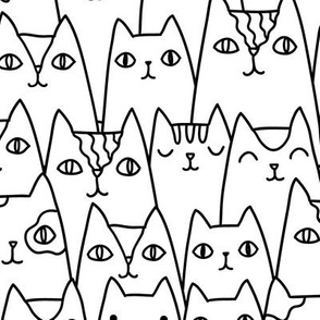 Doodle cats pattern MEDIUM scale