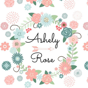 Floral fabric with personalized name 