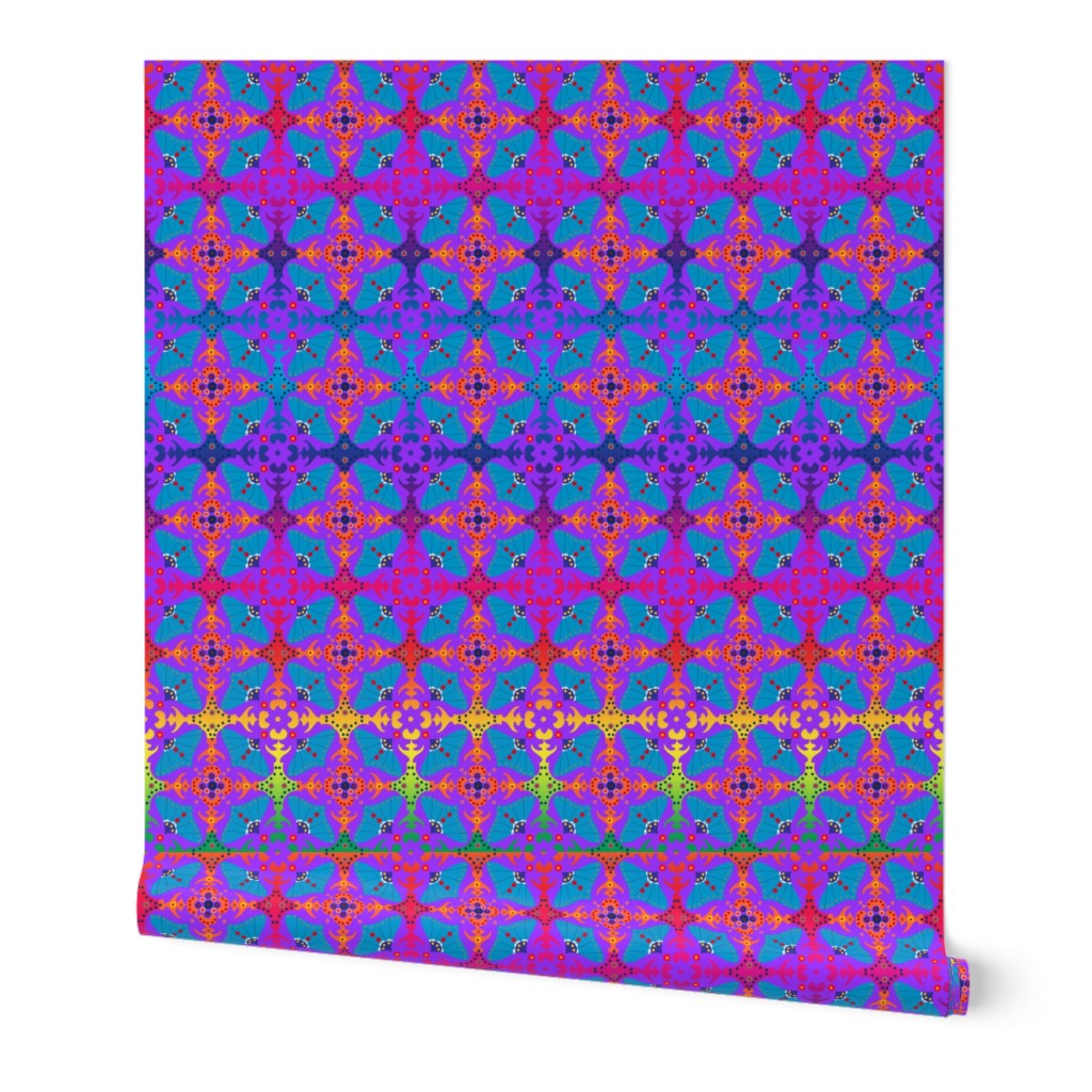 Boho Blue Rainbow Tapestry