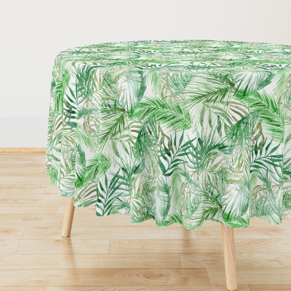 tropical watercolor palm leaves