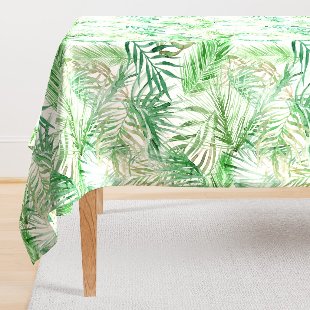 tropical watercolor palm leaves