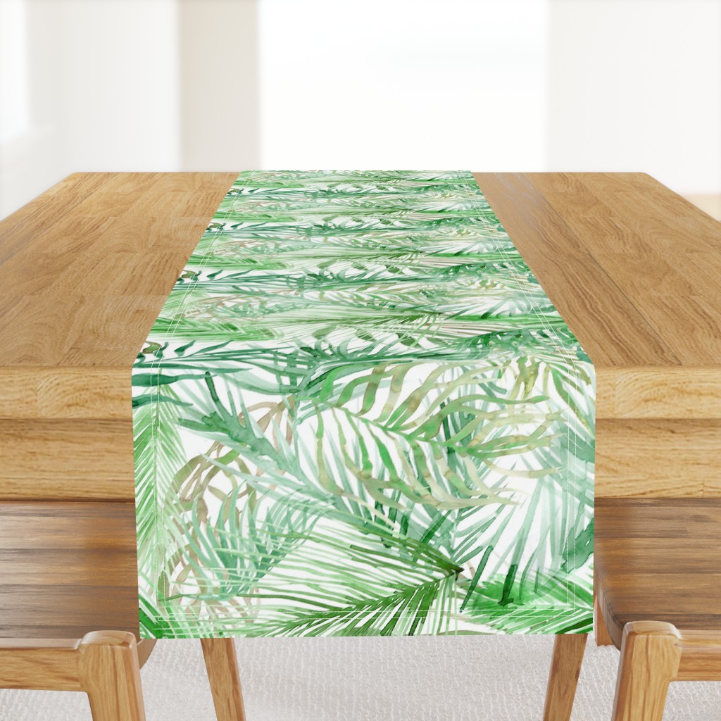 tropical watercolor palm leaves