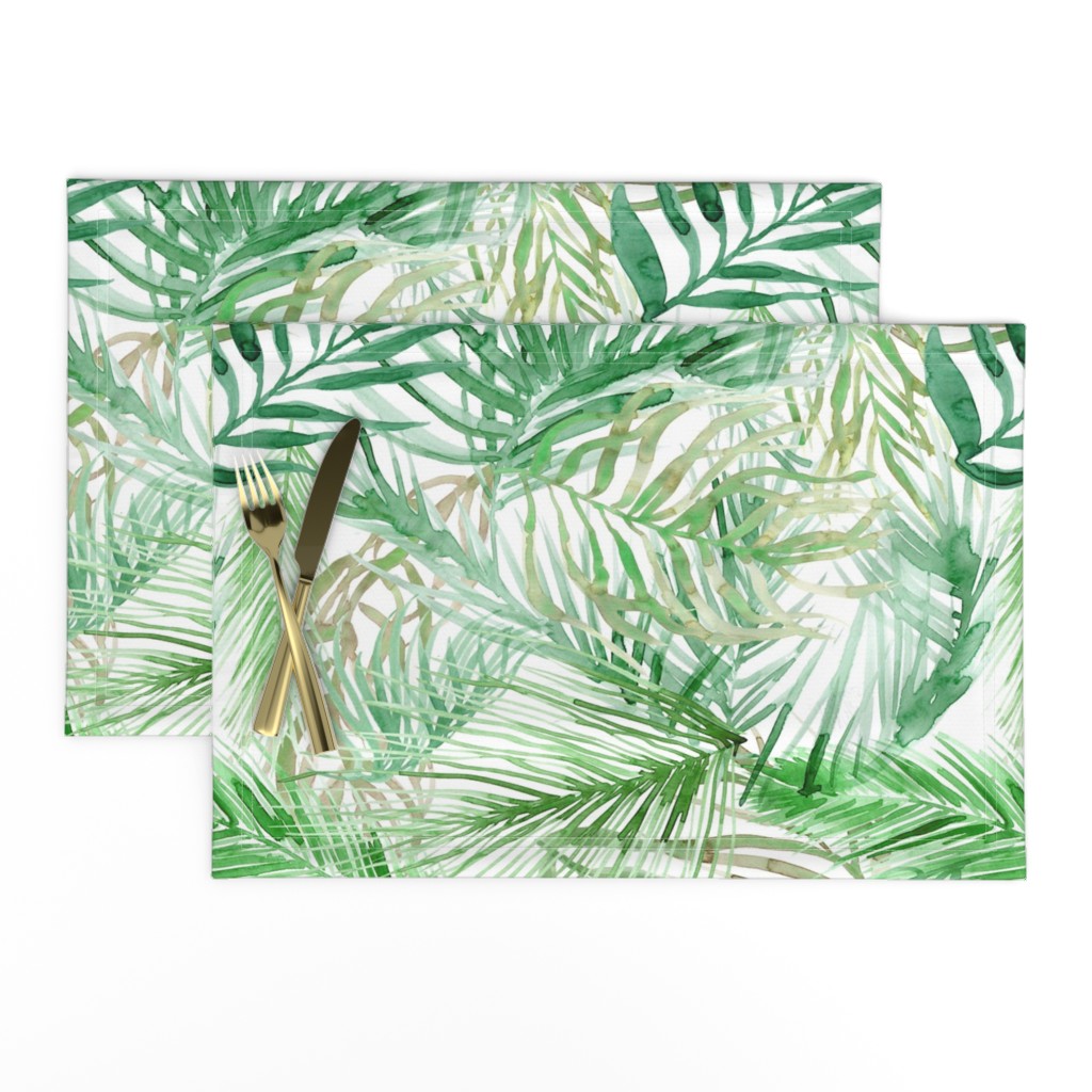 tropical watercolor palm leaves