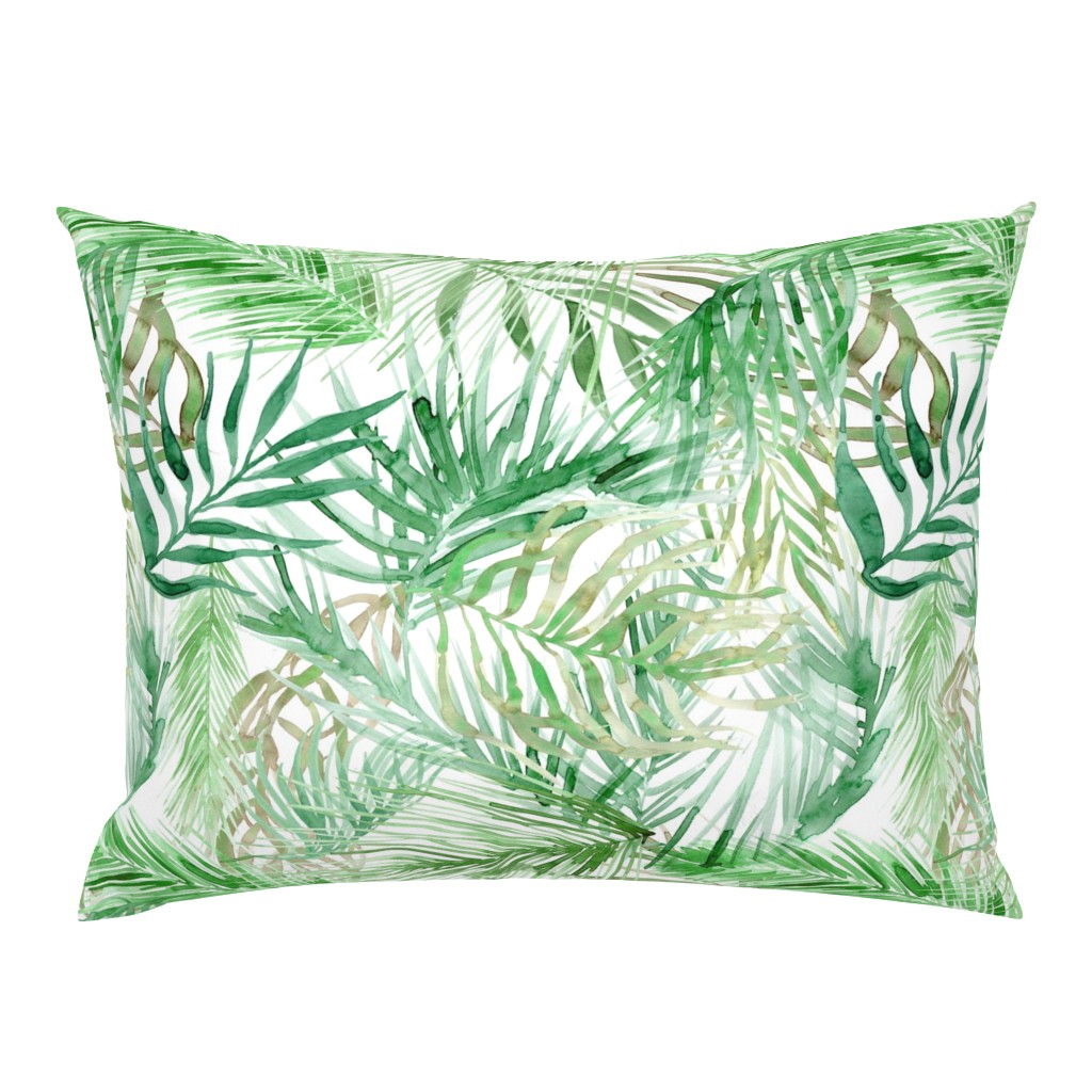 tropical watercolor palm leaves