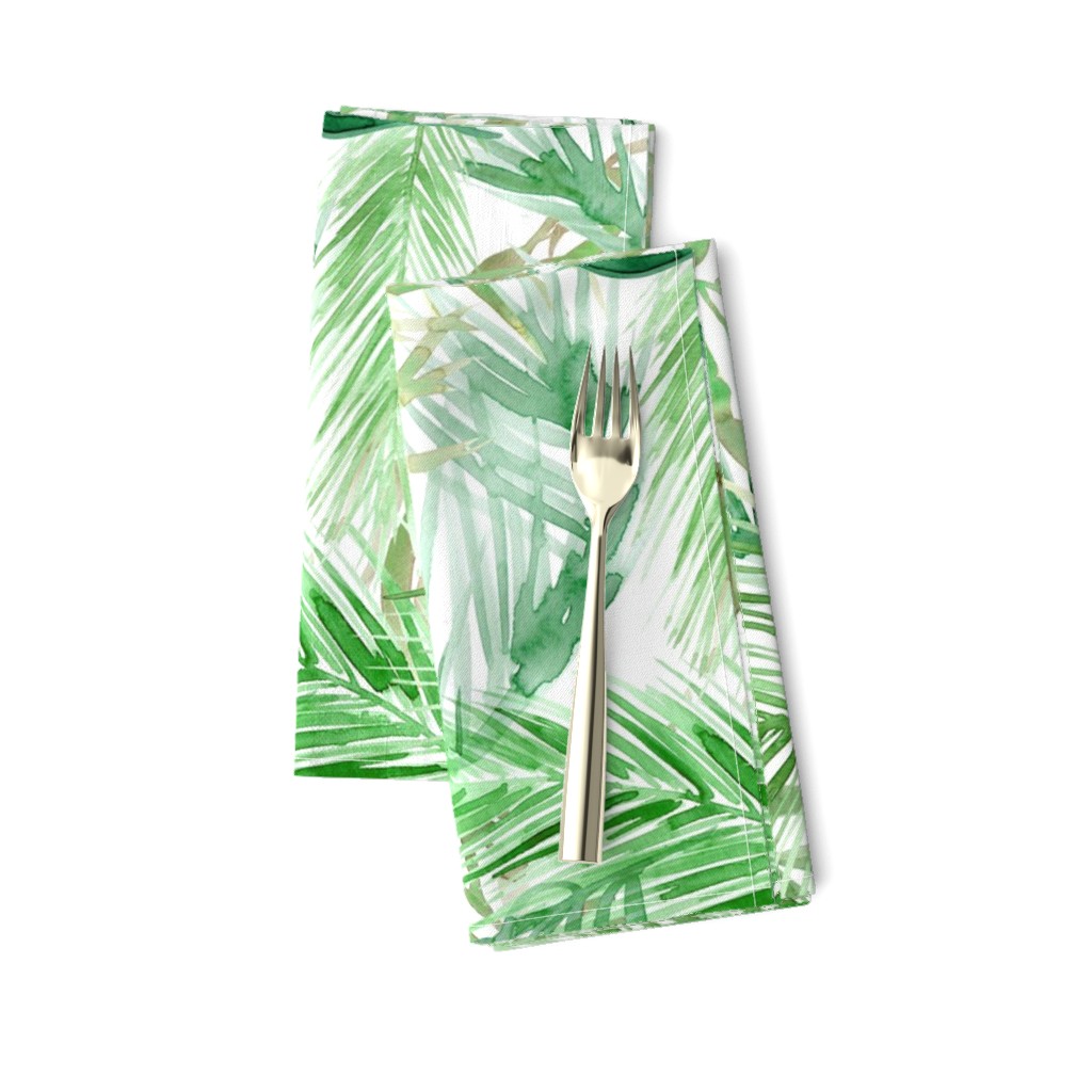 tropical watercolor palm leaves