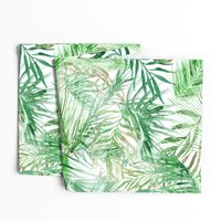 tropical watercolor palm leaves