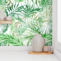 tropical watercolor palm leaves