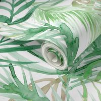 tropical watercolor palm leaves