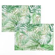 tropical watercolor palm leaves