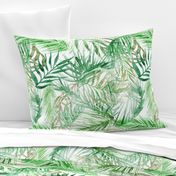 tropical watercolor palm leaves