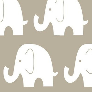 Jumbo Elephant on Ecru