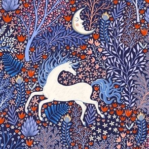 Unicorns in nocturnal forest
