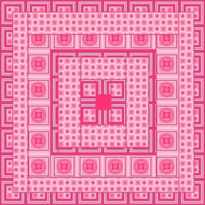 Pink Geometric Quilt Block