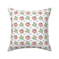 Hand drawn tomato and salad pattern