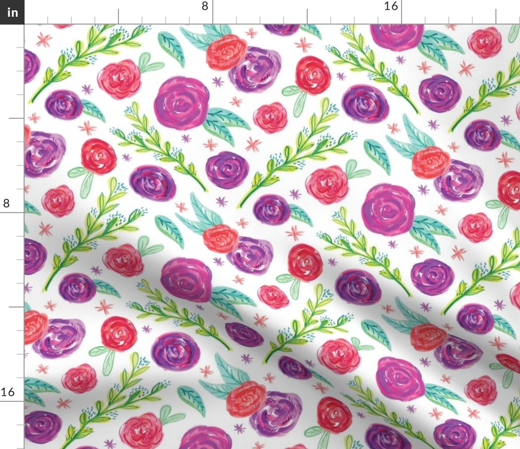 Red Purple Floral