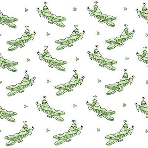 Hand drawn green peas seamless pattern