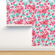 cherry blossoms pink and green flowers florals floral painted flower girls cute spring summer floral wallpaper