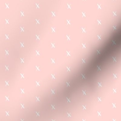 light pink blush cross x plus sign cute baby girls coordinate 