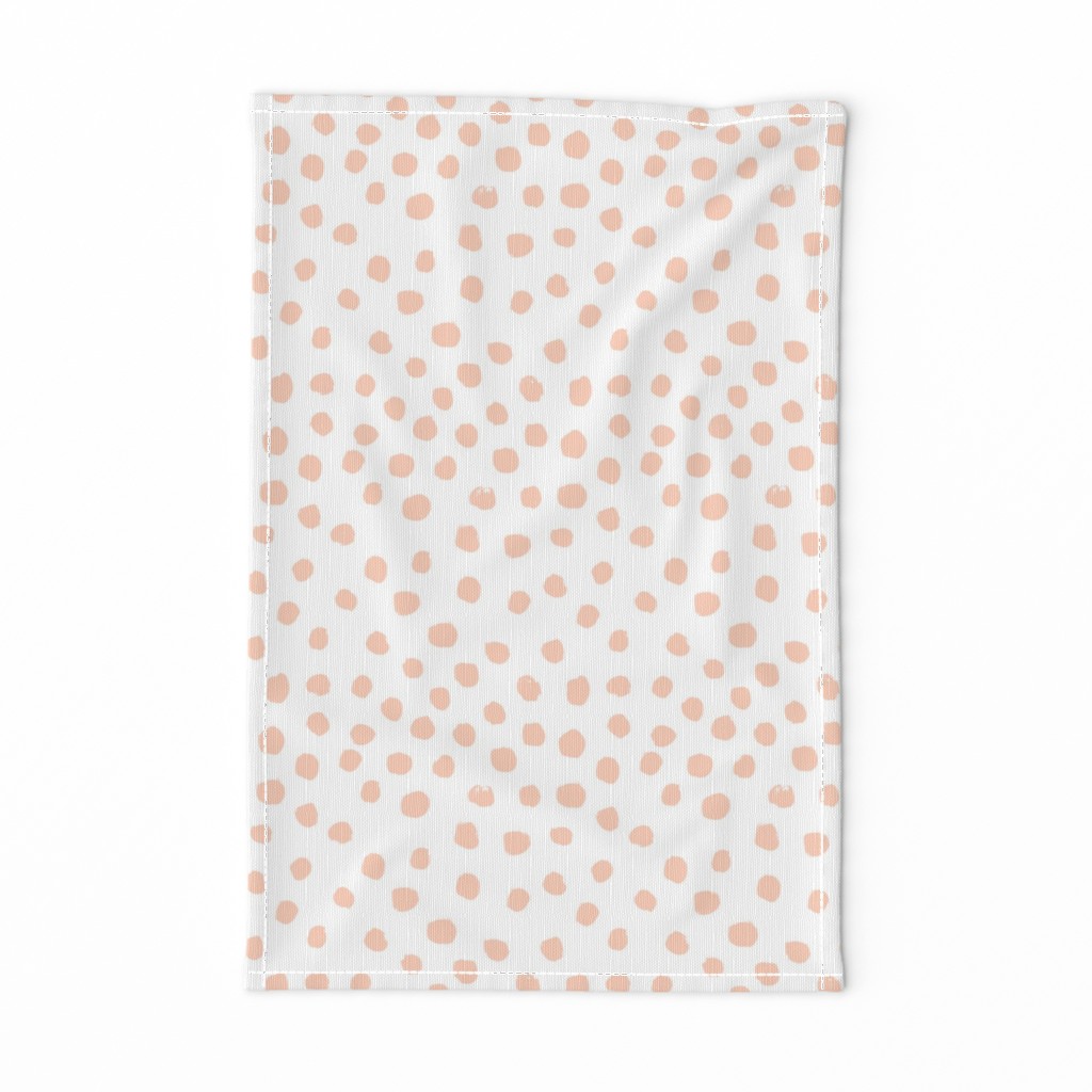 dots painted dots pastel peach light peach nursery baby blush 