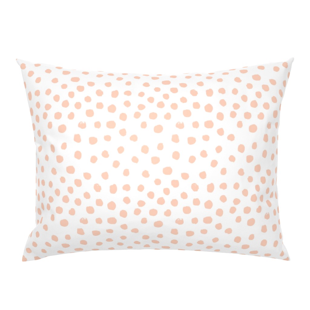 dots painted dots pastel peach light peach nursery baby blush 