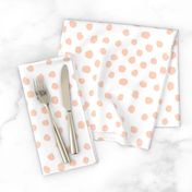 dots painted dots pastel peach light peach nursery baby blush 