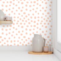 dots painted dots pastel peach light peach nursery baby blush 