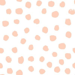 dots painted dots pastel peach light peach nursery baby blush 