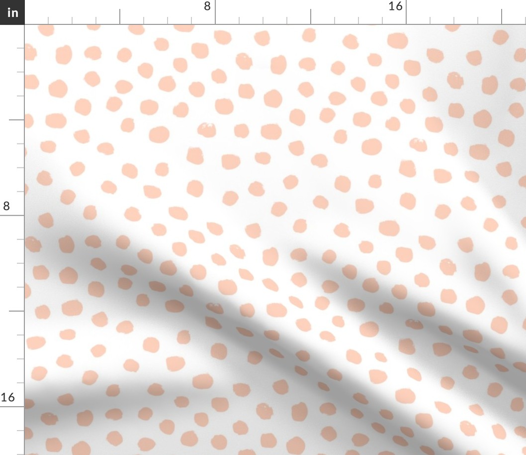 dots painted dots pastel peach light peach nursery baby blush 