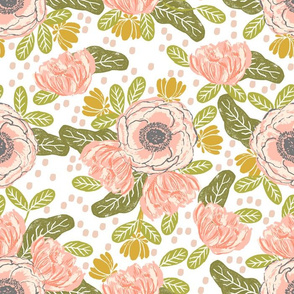 peach flowers spring blossoms blooms peach coral girls sweet painted flowers florals  larger version