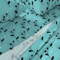 Soft scandinavian style dandelion bossom spring fabric blue