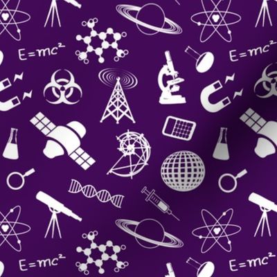 Science Symbols on Dark Purple // Small