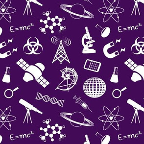 Science Symbols on Dark Purple // Small