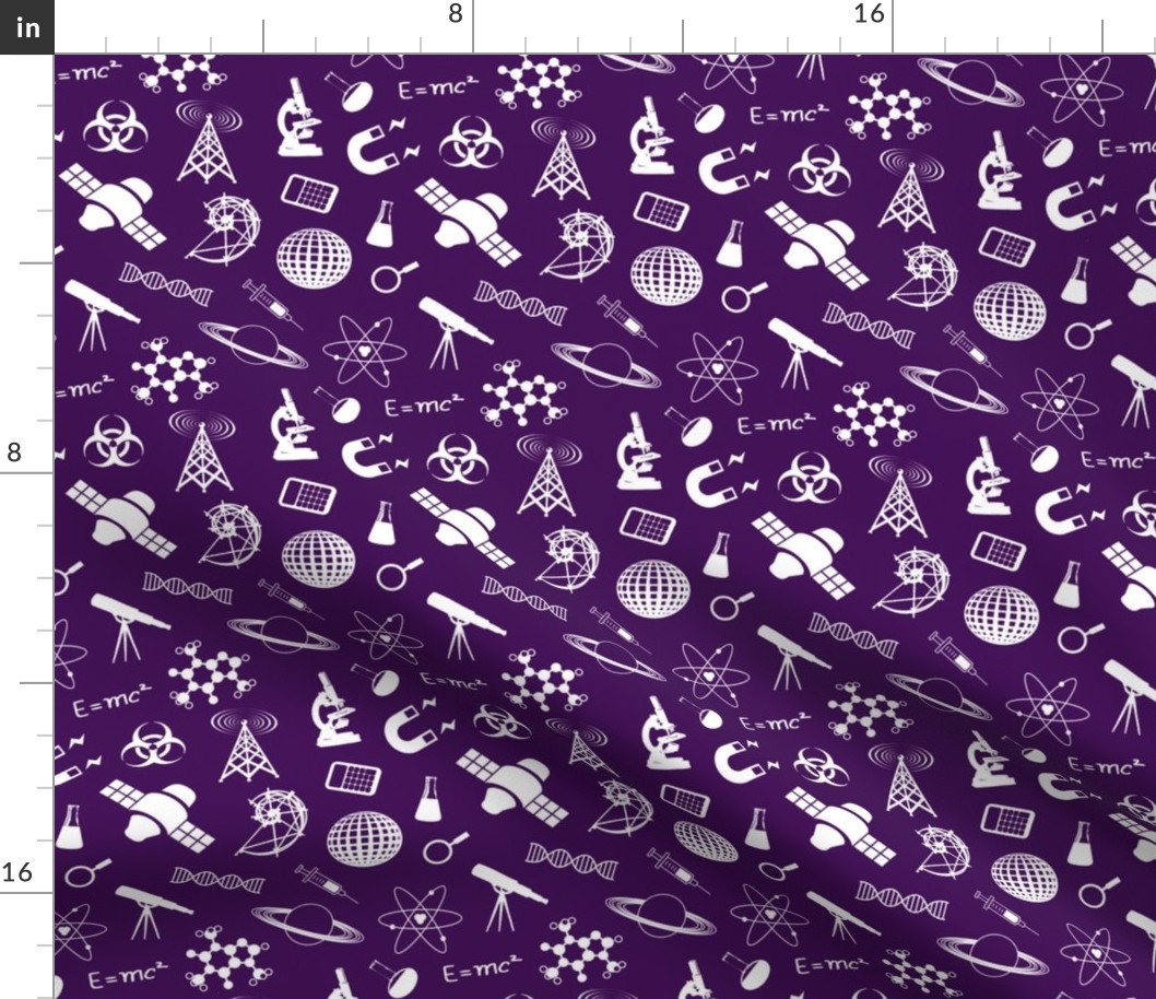 Science Symbols on Dark Purple // Small