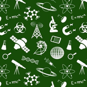 Science Symbols on Dark Green // Small