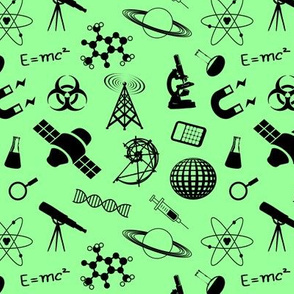 Science Symbols on Mint Green // Small