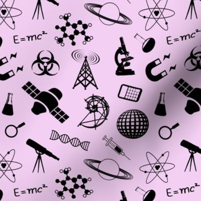 Science Symbols on Pink // Small