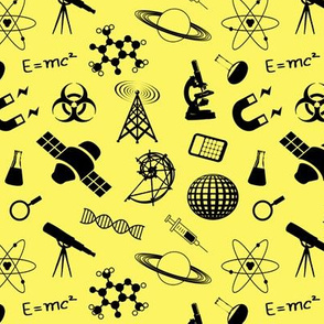 Science Symbols on Yellow // Small