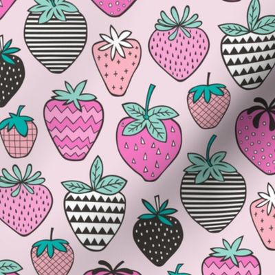  Strawberries Strawberry Geometric in Pink